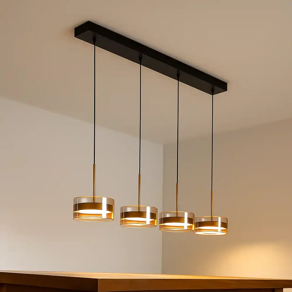 Highlight Hanglamp Enzo 4 lichts -2e kans- L 117 cm zwart Highlight Hanglamp Enzo 4 lichts -2e kans- L 117 cm zwart