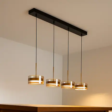 Highlight Hanglamp Enzo 4 lichts -2e kans- L 117 cm zwart Highlight Hanglamp Enzo 4 lichts -2e kans- L 117 cm zwart
