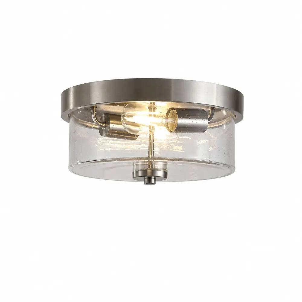 Searchlight Plafondlamp Preston Ø 33 cm IP44 mat chroom Searchlight Plafondlamp Preston Ø 33 cm IP44 mat chroom