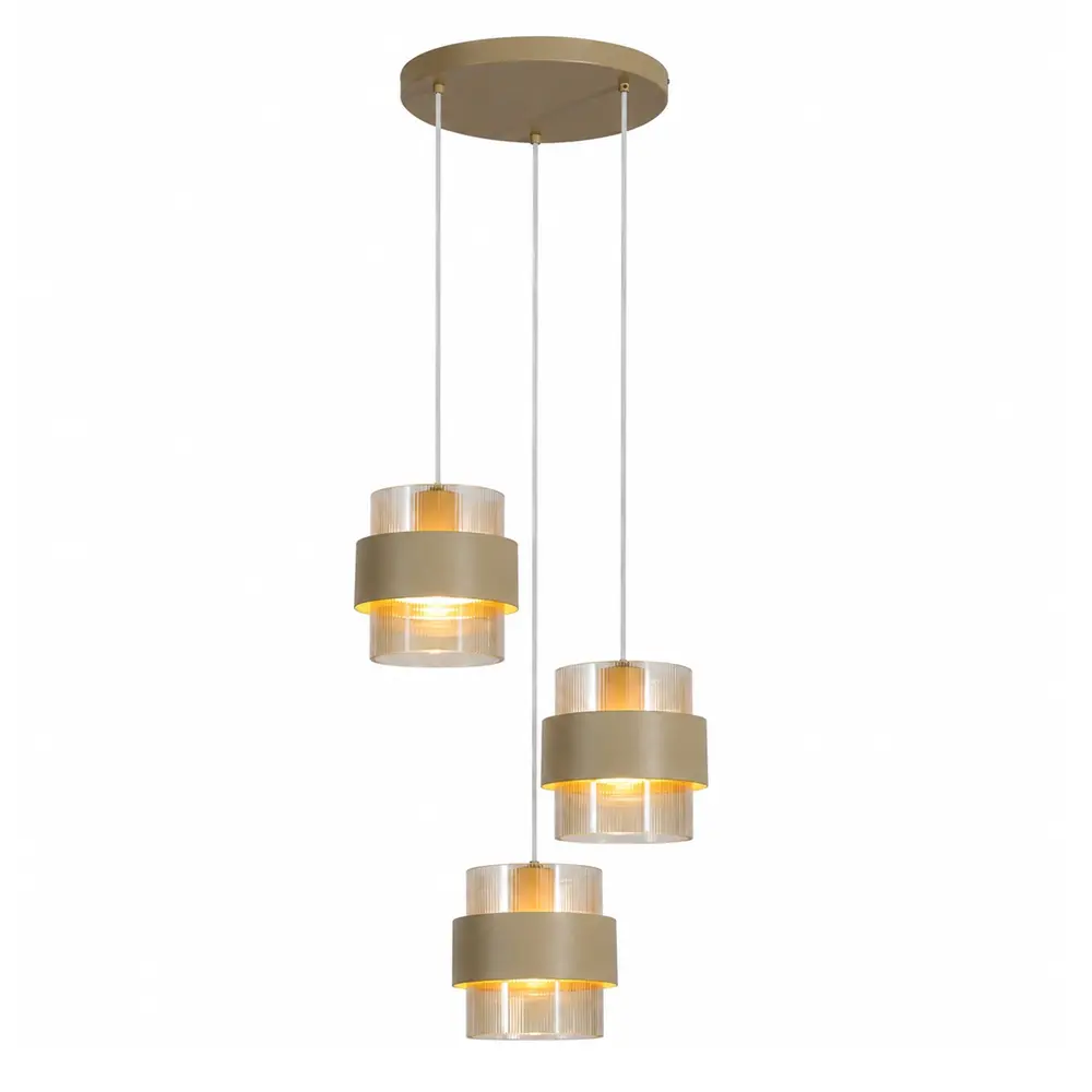 Searchlight Hanglamp Royal 3 lichts Ø 42 cm beige Searchlight Hanglamp Royal 3 lichts Ø 42 cm beige