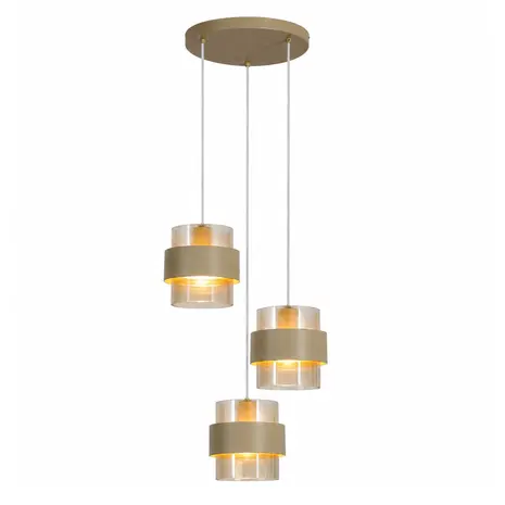 Searchlight Hanglamp Royal 3 lichts Ø 42 cm beige Searchlight Hanglamp Royal 3 lichts Ø 42 cm beige