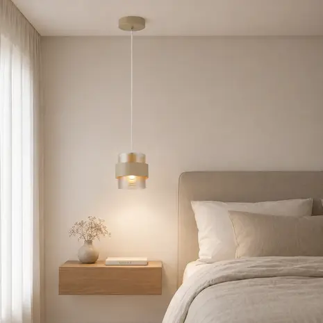 Searchlight Hanglamp Royal Ø 18 cm beige