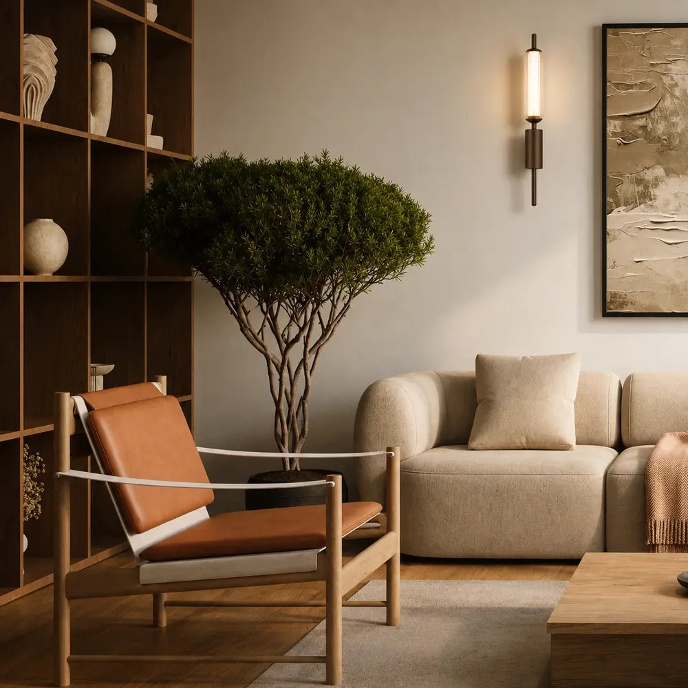 Searchlight Wandlamp Cattail H 54 cm brons goud Searchlight Wandlamp Cattail H 54 cm brons goud