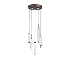 Searchlight LED hanglamp Cattail 8 lichts Ø 37 cm brons goud Searchlight LED hanglamp Cattail 8 lichts Ø 37 cm brons goud