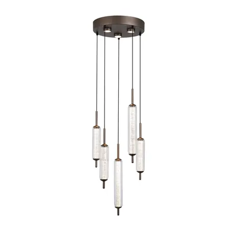 Searchlight LED hanglamp Cattail 8 lichts Ø 37 cm brons goud Searchlight LED hanglamp Cattail 8 lichts Ø 37 cm brons goud