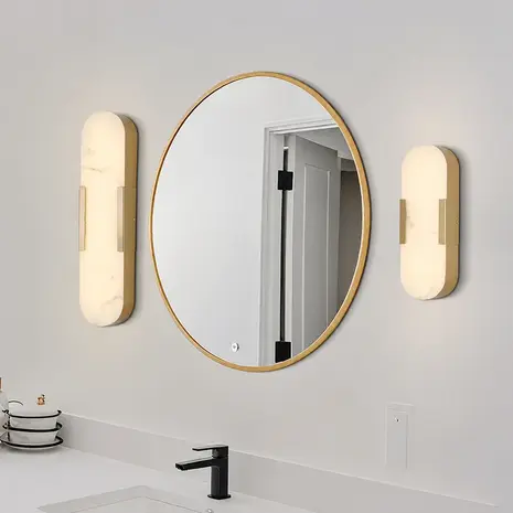Searchlight Wandlamp Opaline H 35 cm IP44 mat goud Searchlight Wandlamp Opaline H 35 cm IP44 mat goud