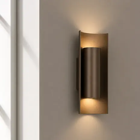 Searchlight Wandlamp Roll 25,4 cm bruin gespoten Searchlight Wandlamp Roll 25,4 cm bruin gespoten