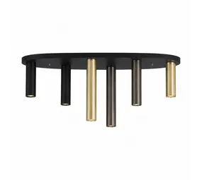 Searchlight Plafondlamp Tubes ovaal 6 lichts L 80 cm zwart Searchlight Plafondlamp Tubes ovaal 6 lichts L 80 cm zwart
