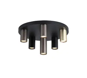Searchlight Plafondlamp Tubes 6 lichts Ø 40 cm zwart Searchlight Plafondlamp Tubes 6 lichts Ø 40 cm zwart