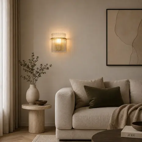 Searchlight Wandlamp Swizzle H 26 cm mat goud Searchlight Wandlamp Swizzle H 26 cm mat goud