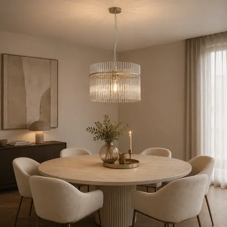 Searchlight Hanglamp Swizzle Ø 40 cm mat goud Searchlight Hanglamp Swizzle Ø 40 cm mat goud