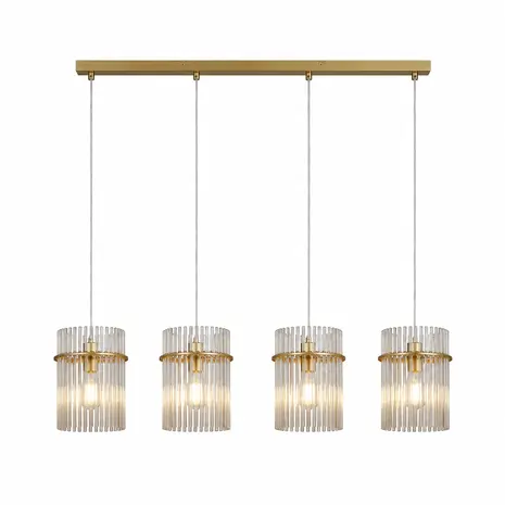 Searchlight Hanglamp Swizzle 4 lichts L 111 cm mat goud