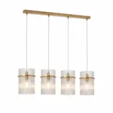 Searchlight Hanglamp Swizzle 4 lichts L 111 cm mat goud Searchlight Hanglamp Swizzle 4 lichts L 111 cm mat goud