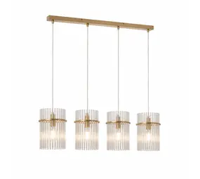 Searchlight Hanglamp Swizzle 4 lichts L 111 cm mat goud
