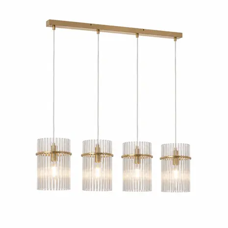 Searchlight Hanglamp Swizzle 4 lichts L 111 cm mat goud