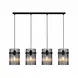 Searchlight Hanglamp Swizzle 111 cm mat zwart met rookglas Searchlight Hanglamp Swizzle 111 cm mat zwart met rookglas