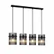 Searchlight Hanglamp Swizzle 111 cm mat zwart met rookglas Searchlight Hanglamp Swizzle 111 cm mat zwart met rookglas