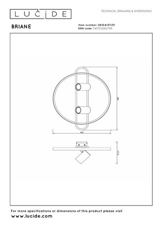 BRIANE - Plafonnière - Ø 40,2 cm - LED - 1x28W 3000K - Wit BRIANE - Plafonnière - Ø 40,2 cm - LED - 1x28W 3000K - Wit