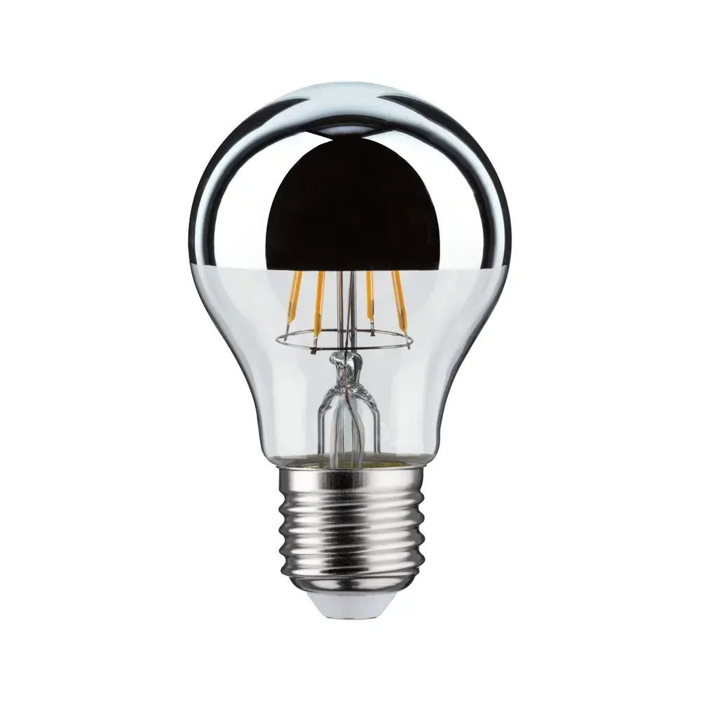 Paulmann LED E27 lamp 4,8 Watt kopspiegel chroom filament Paulmann LED E27 lamp 4,8 Watt kopspiegel chroom filament