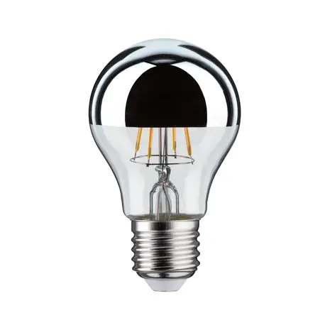 Paulmann LED E27 lamp 4,8 Watt kopspiegel chroom filament Paulmann LED E27 lamp 4,8 Watt kopspiegel chroom filament