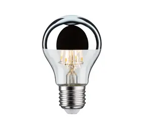 Paulmann LED E27 lamp 4,8 Watt kopspiegel chroom filament Paulmann LED E27 lamp 4,8 Watt kopspiegel chroom filament