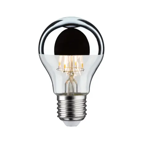 Paulmann LED E27 lamp 4,8 Watt kopspiegel chroom filament Paulmann LED E27 lamp 4,8 Watt kopspiegel chroom filament