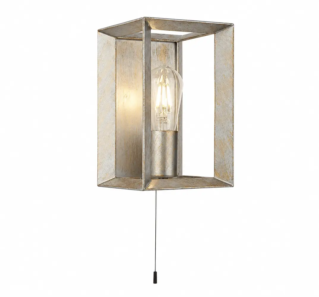 Searchlight Wandlamp Heaton H 23,5 cm zilver goud Searchlight Wandlamp Heaton H 23,5 cm zilver goud
