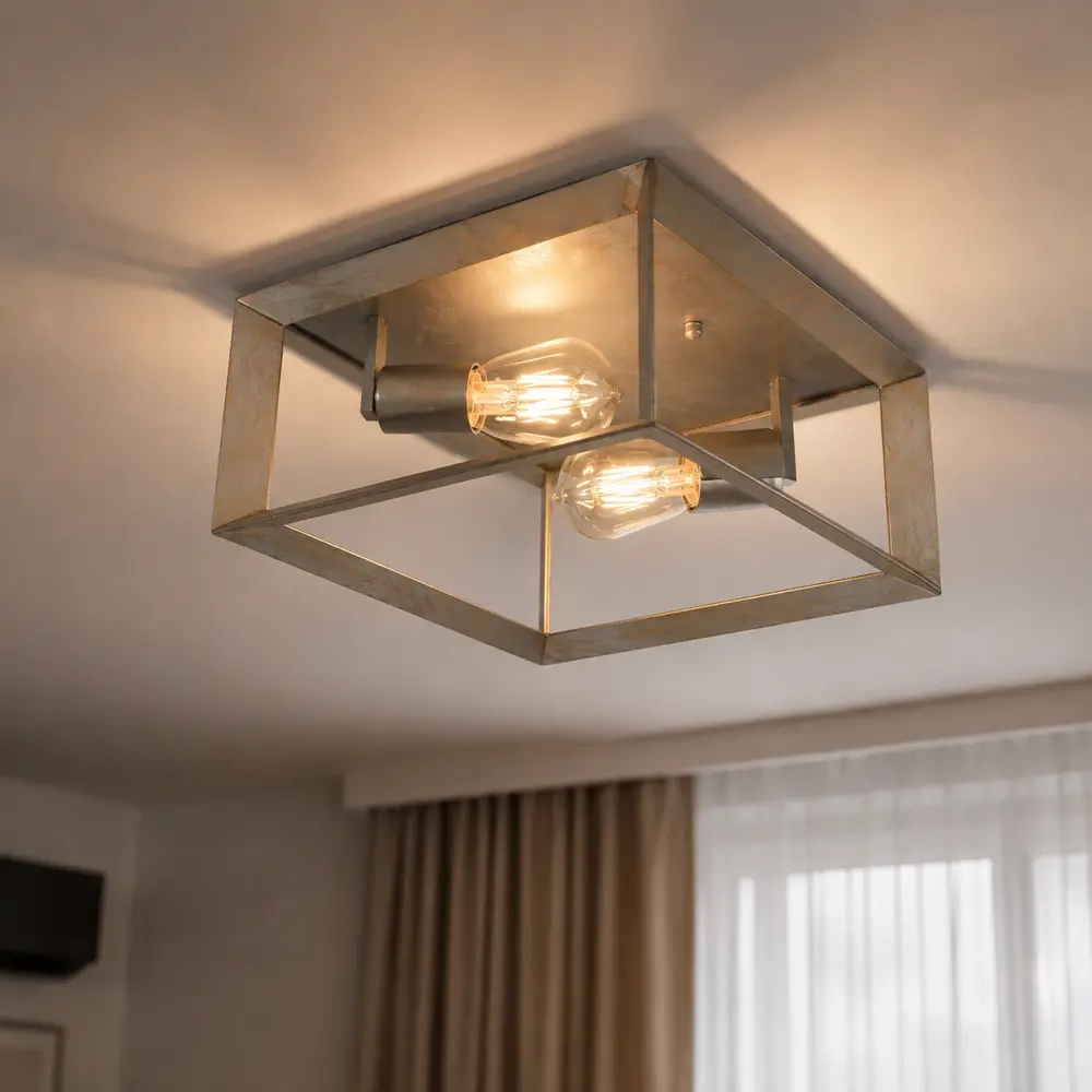Searchlight Plafondlamp Heaton B 30 cm zilver goud