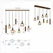 Trio Leuchten Hanglamp Mataro 8 lichts L 118 cm brons goud