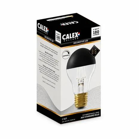 Calex LED E27 lamp 4 Watt kopspiegel zwart