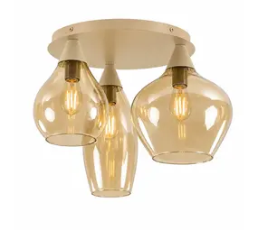 Highlight Plafondlamp Cambio 3 lichts Ø 32 cm beige Highlight Plafondlamp Cambio 3 lichts Ø 32 cm beige