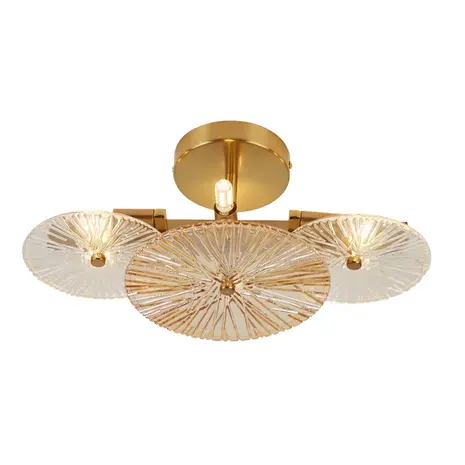 Searchlight Plafondlamp Wagon wheel L 40 cm brons