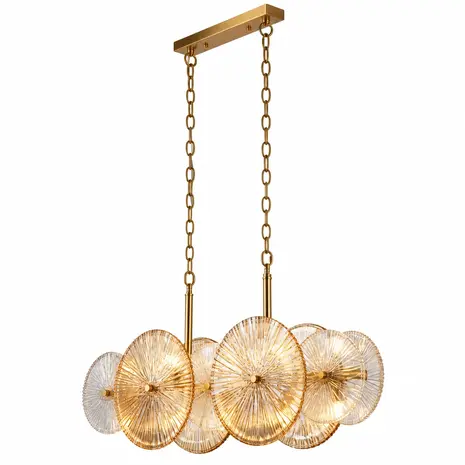 Searchlight Hanglamp Wagon wheel 10 lichts L 90 cm brons