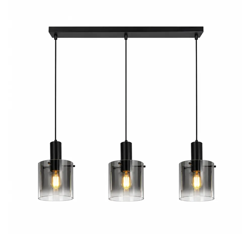 Searchlight Hanglamp Sweden 3 lichts L 101 cm zwart Searchlight Hanglamp Sweden 3 lichts L 101 cm zwart