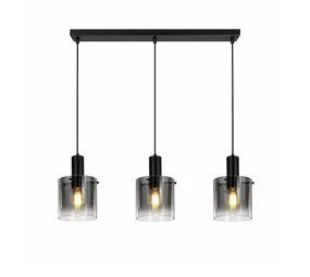 Searchlight Hanglamp Sweden 3 lichts L 101 cm zwart