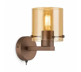Searchlight Wandlamp Sweden H 24 cm bruin Searchlight Wandlamp Sweden H 24 cm bruin