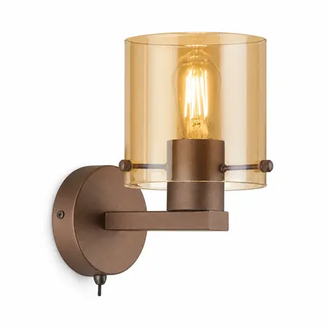 Searchlight Wandlamp Sweden H 24 cm bruin Searchlight Wandlamp Sweden H 24 cm bruin