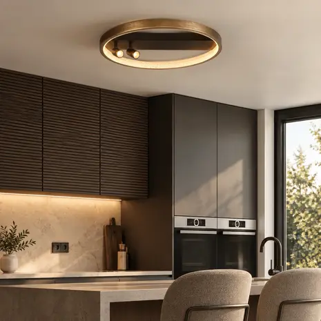 Searchlight Plafondlamp Grace Ø 50 cm zwart goud Searchlight Plafondlamp Grace Ø 50 cm zwart goud