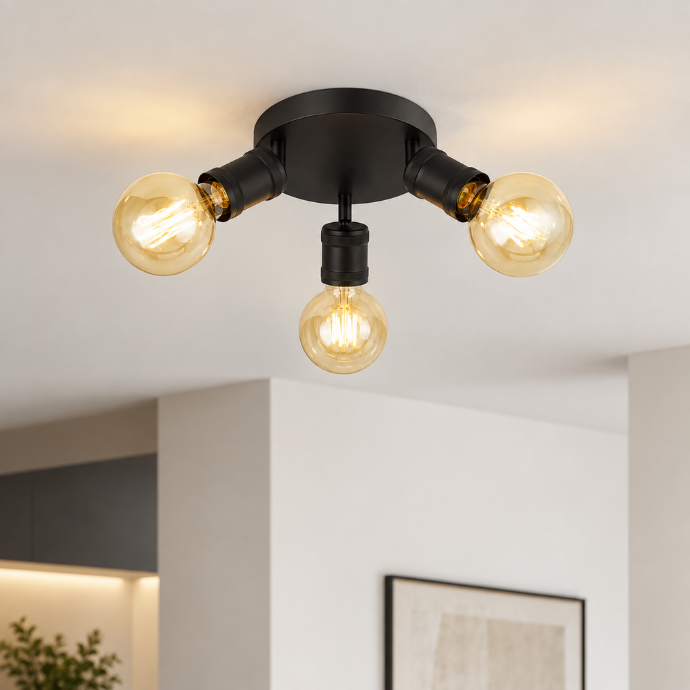 Searchlight Plafondlamp Dance Ø 30 cm zwart Searchlight Plafondlamp Dance Ø 30 cm zwart