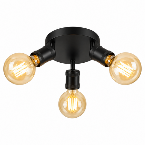 Searchlight Plafondlamp Dance Ø 30 cm zwart Searchlight Plafondlamp Dance Ø 30 cm zwart