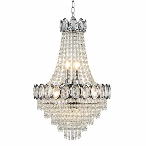 Searchlight Hanglamp Louis Phillipe 6 lichts Ø 40 cm chroom