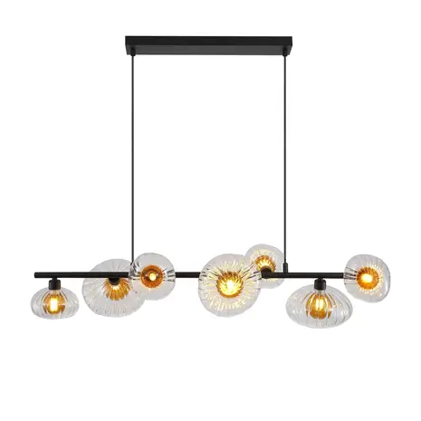 Searchlight Hanglamp Sunbeam 7 lichts L 93 cm zwart
