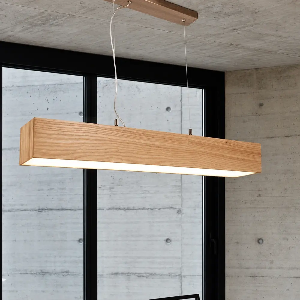 Searchlight Hanglamp Ash L 115 cm hout