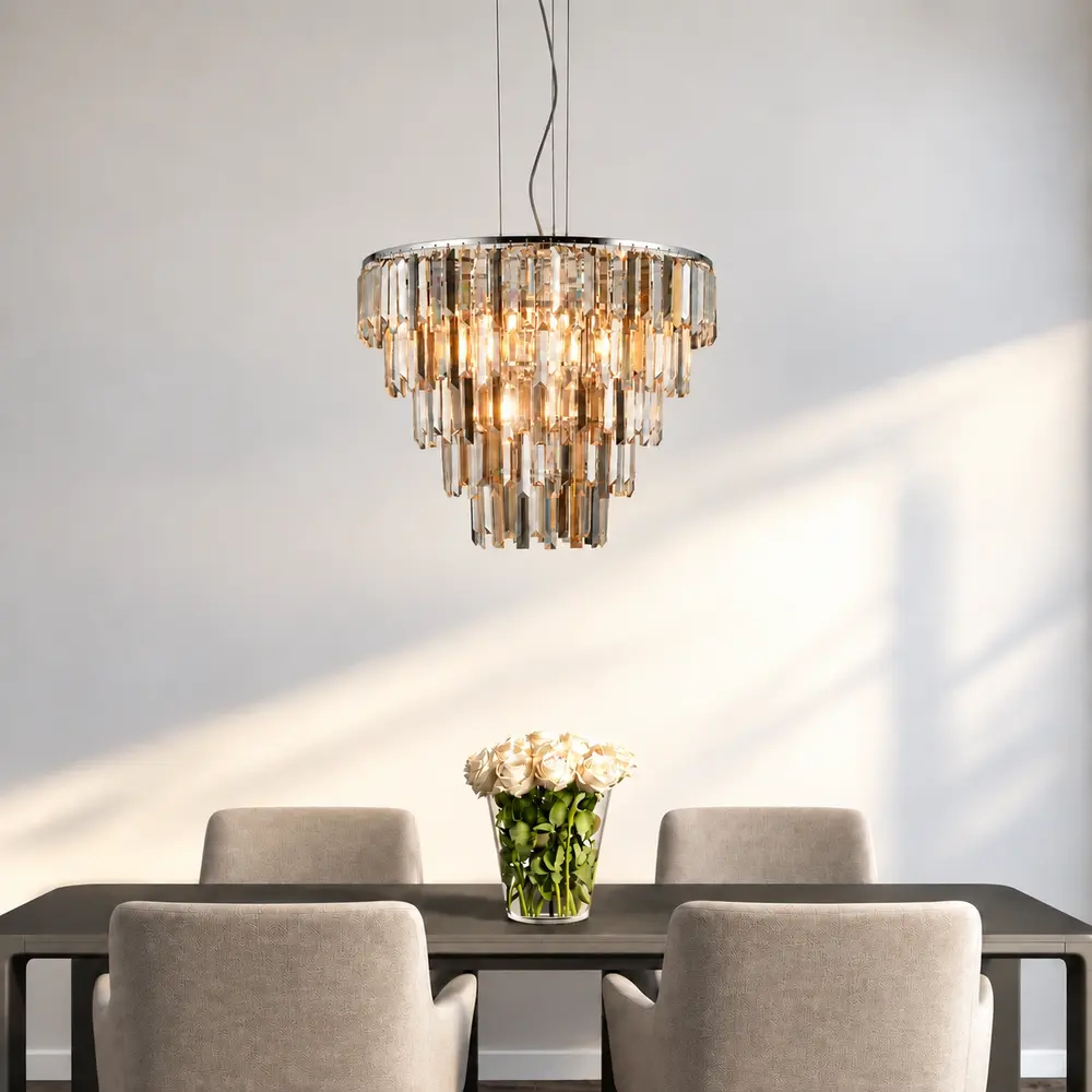 Searchlight Hanglamp Clarissa 9 lichts Ø 65 cm chroom