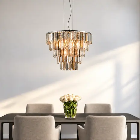 Searchlight Hanglamp Clarissa 9 lichts Ø 65 cm chroom