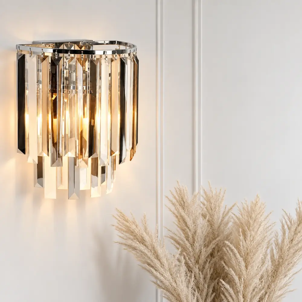 Searchlight Wandlamp Clarissa 2 lichts H 28 cm chroom Searchlight Wandlamp Clarissa 2 lichts H 28 cm chroom