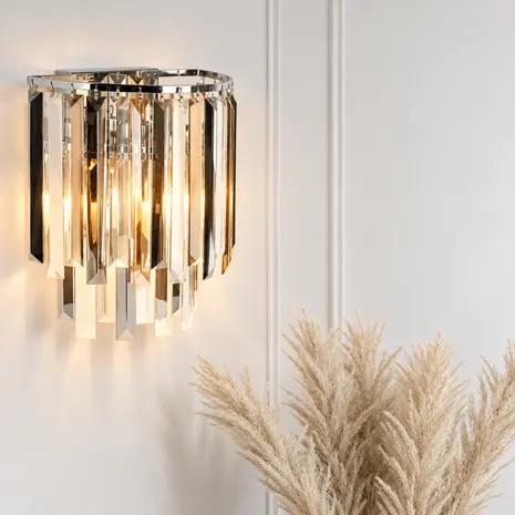 Searchlight Wandlamp Clarissa 2 lichts H 28 cm chroom Searchlight Wandlamp Clarissa 2 lichts H 28 cm chroom