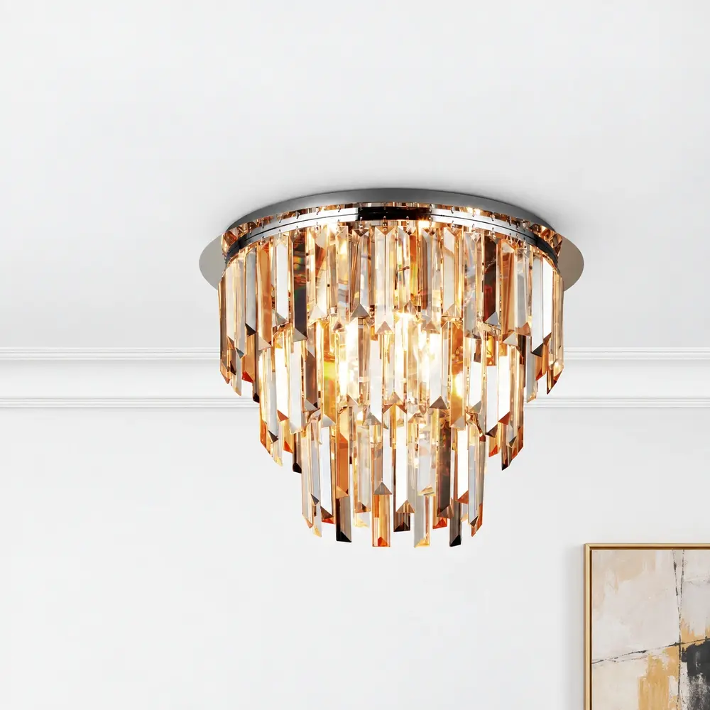 Searchlight Plafondlamp Clarissa 5 lichts Ø 45 cm chroom Searchlight Plafondlamp Clarissa 5 lichts Ø 45 cm chroom
