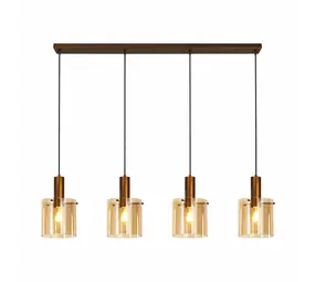 Searchlight Hanglamp Sweden 4 lichts L 142 cm bruin Searchlight Hanglamp Sweden 4 lichts L 142 cm bruin