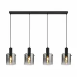 Searchlight Hanglamp Sweden 4 lichts L 142 cm zwart Searchlight Hanglamp Sweden 4 lichts L 142 cm zwart